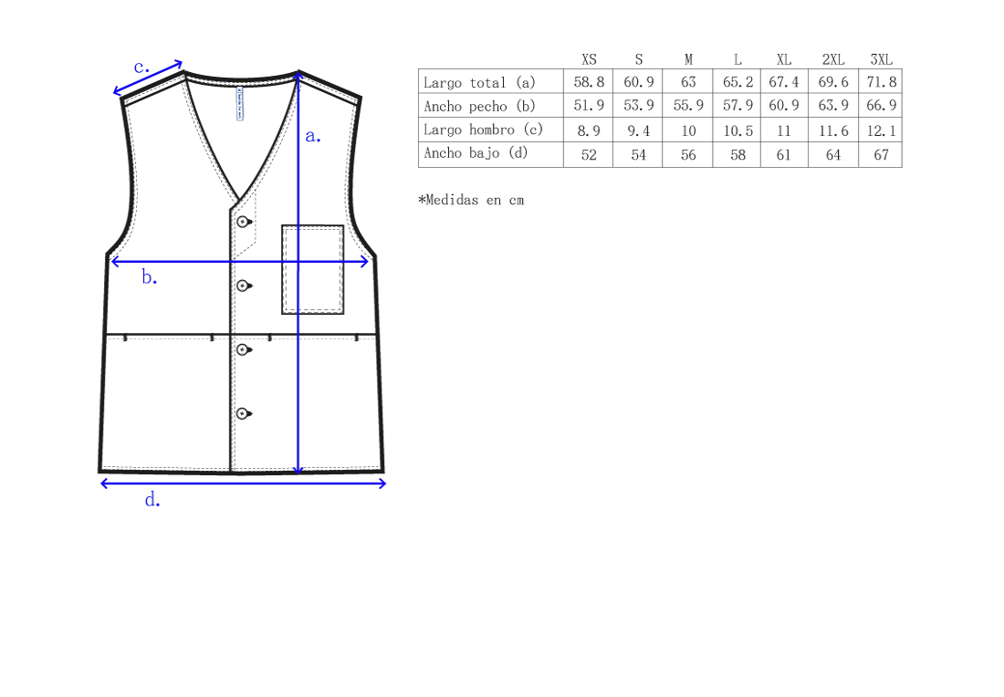 bastidaforwork measurments fuji shirt uniform workwear 1