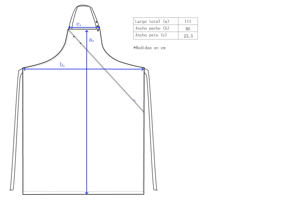 bastidaforwork measurments tone apron uniform workwear 2 1